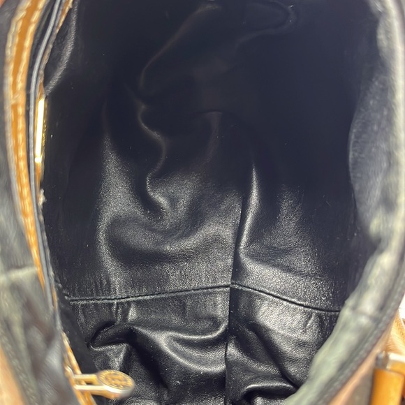 Fendi 1925 Pequin Boston Brown Tan Stripe Vintage Leather Handle Satchel Bag - Picture 16 of 16